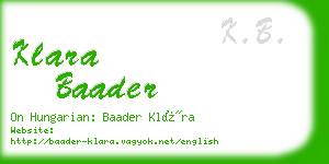 klara baader business card